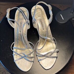 Caparros Women's Metallic Silver Heels